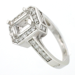 14k Antique Style Semi-Mount Diamond Ring 0.63 Cts.
