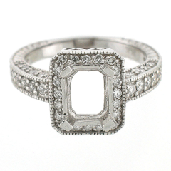 14k Antique Style Semi-Mount Diamond Ring 1.01 Cts.