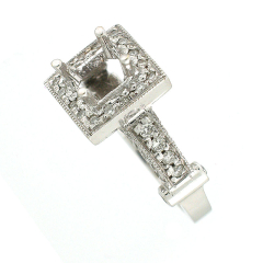 14k Antique Style Semi-Mount Diamond Ring 0.71 Cts.