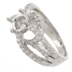 14k Triple Split Shank Semi-Mount Diamond Ring 1.21 Ctw