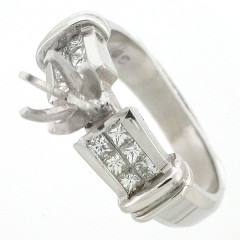 14k Semi-Mount Diamond Engagement  Ring 0.60 Ctw.