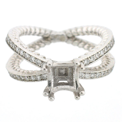 14K Split Shank Semi-Mount Diamond Engagement Ring 0.57 Cts