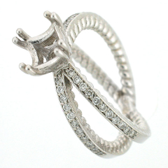 14K Split Shank Semi-Mount Diamond Engagement Ring 0.57 Cts