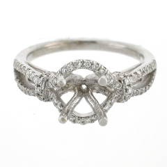 18K Split Shank Semi-Mount Diamond Engagement Ring 0.52 Cts