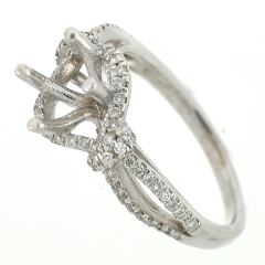 18K Split Shank Semi-Mount Diamond Engagement Ring 0.52 Cts