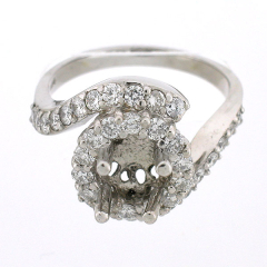 14K Wrap Around Semi-Mount Diamond Ring 0.98 Cts