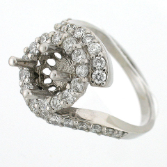 14K Wrap Around Semi-Mount Diamond Ring 0.98 Cts