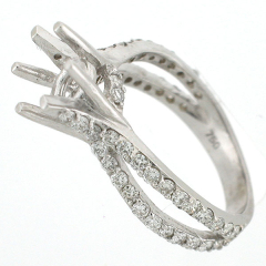 14K Split Shank Semi-Mount Diamond Engagement Ring Setting 0.97 Cts