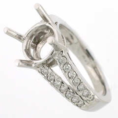 14K Split Shank Semi-Mount Diamond Engagement Ring Setting 0.52 Cts