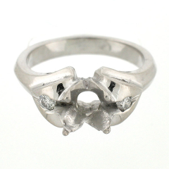 14k Vintage Style Semi-Mount Diamond Engagement Ring 0.10 Cts