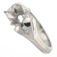 14k Vintage Style Semi-Mount Diamond Engagement Ring 0.10 Cts