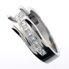 14K Semi Mount Diamond Engagment Ring 0.87 Cts