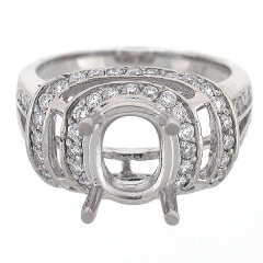 14k Vintage Style Semi-Mount Diamond Engagement Ring 1.02 Cts