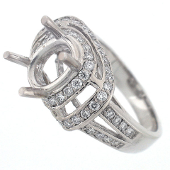 14k Vintage Style Semi-Mount Diamond Engagement Ring 1.02 Cts