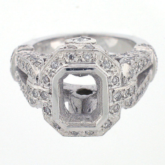 14k Antique Style Semi-Mount Diamond Ring 1.18 Cts.