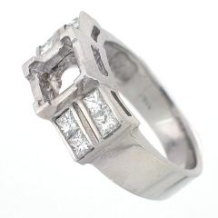 14K Semi-Mount Diamond Engagement Ring Setting 0.98 Cts