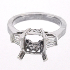 14k Vintage Style Semi-Mount Diamond Engagement Ring 0.64 Cts