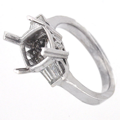 14k Vintage Style Semi-Mount Diamond Engagement Ring 0.64 Cts