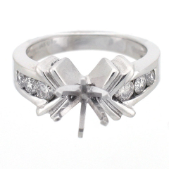 14k Semi Mount Diamond Engagement Ring 0.68 Ctw