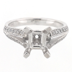 14k White Gold Semi Mount Diamond Ring 0.39 Cts