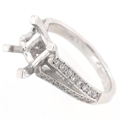 14k White Gold Semi Mount Diamond Ring 0.39 Cts