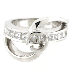 14k White Gold Semi Mount Diamond Ring with 1.31 Cts  Infinity Design